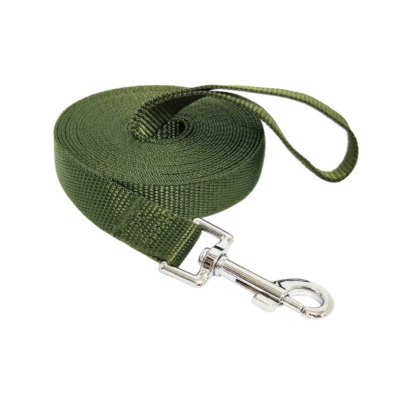 MANDAO Nylon Training Dog Leash for Small Medium Large Dogs, 15ft 20ft 30ft 50ft Long Leash Dog/Puppy Lead for Obedience Recall Training, Camping (15ft, Green) - Image 1